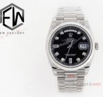 Replica Rolex 36 Day Date ETA2836 Watch Black Dial President